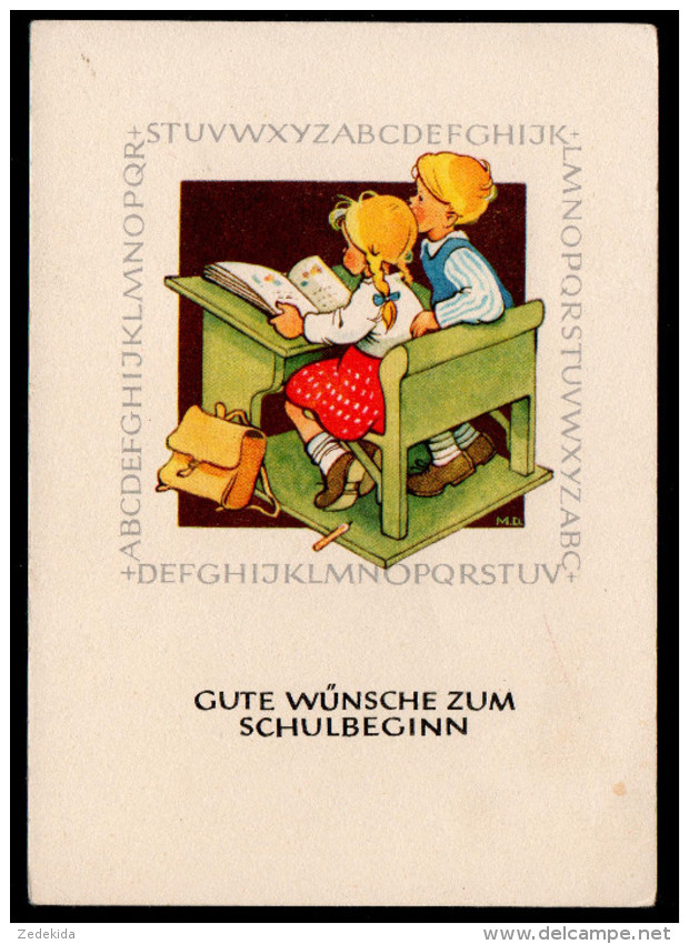 5456 - Alte Glückwunschkarte - Schulanfang Schulbeginn Marianne Drechsel - DDR 1955 - Reichenbach - Premier Jour D'école