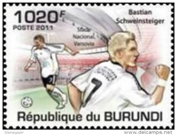 BURUNDI 2011 FOOTBALL PLAYERS 4 Values Set + Miniature Sheet MNH - Ongebruikt