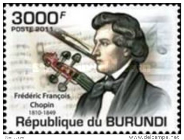 BURUNDI 2011 COMPOSERS  4 Values Set + Miniature Sheet MNH - Ongebruikt