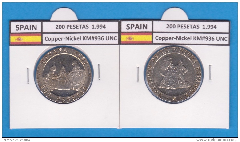 ESPAGNE /JUAN CARLOS I    200  PESETAS  Cu Ni  1.994  KM#936   SC/UNC   T-DL-9499 - 200 Pesetas