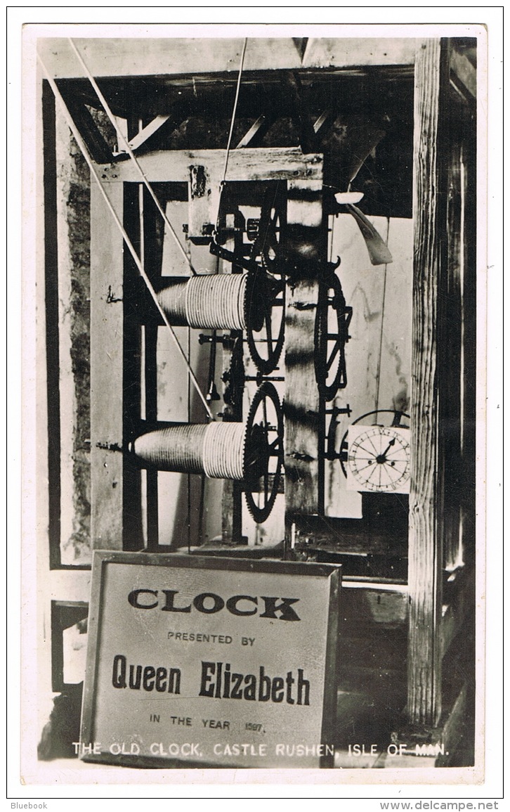 RB 1112 -  Real Photo Postcard Old Clock Of 1597 Castle Rushen - Isle Of May - See Message - Ile De Man