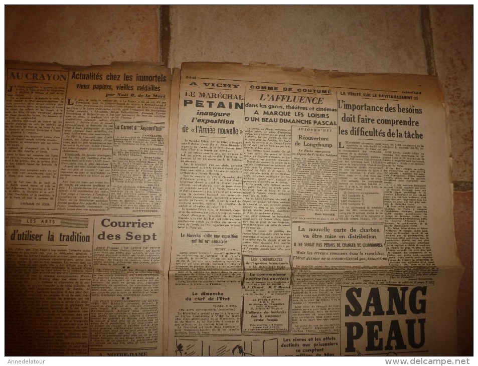 1942 Journal Raciste  AUJOURD'HUI :Jacques Doriot à Troyes évoque La Noble Tâche De Ses Légionnaires; - General Issues