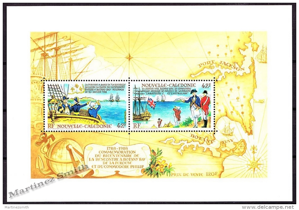 New Caledonia - Nouvelle Calédonie 1985 Yvert BF-8 La Pérouse &amp; Commodore Philip - MNH - Miniature Sheet - Hojas Y Bloques