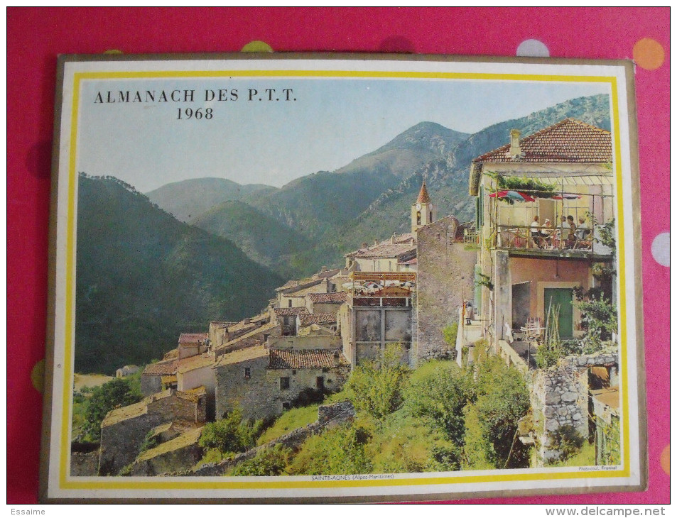 Calendrier P.T.T. 1968. Alsace Alpes-maritimes. Almanach PTT - Formato Grande : 1961-70