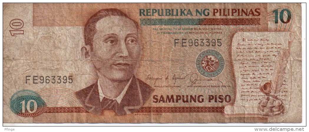 Philippines (Republika NG Pilipinas ) -10 - Sampung Piso - (Apolinario Mabini ) - Filipinas