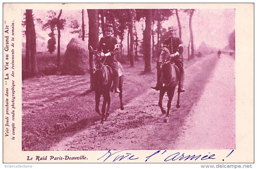 Sport. Hippisme..      Le Raid Militaire Paris-Deauville - Horse Show