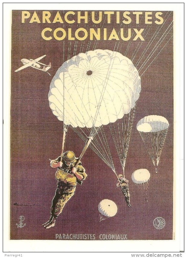 CPA-1998-AFFICHE -1955-PARACHUTISTES COLONIAUX-INFANTERIE MARINE-Illust Paul  LENGELLE-TBE - Parachutespringen