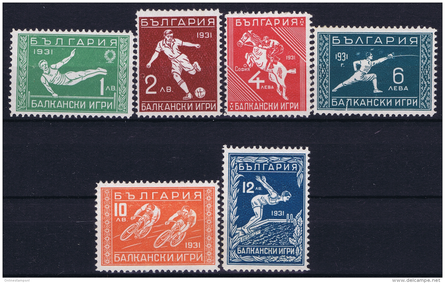 Bulgaria Mi Nr 242 - 247 MH/* Falz/ Charniere  1931 - Unused Stamps