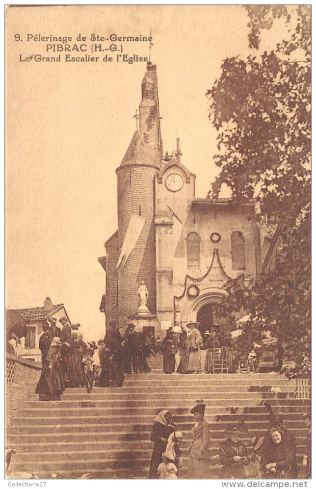 31-PIBRAC- PELERINAGE DE STE GERMAINE , LE GRAND ESCALIER DE L'EGLISE - Pibrac