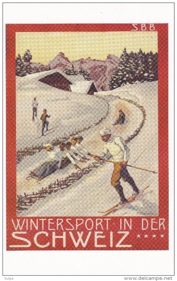 Colombo, Plinio.REPRODUCTION D´affiche De 1904. Wintersport In Der Schweiz. Sports D'hiver En Suisse - D'Alési, Hugo