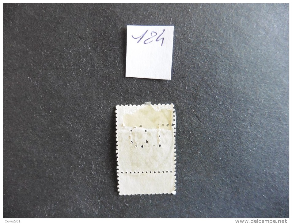 Belgique  :Perfins :timbre N° 124  Perforé   C L  Oblitéré - Ohne Zuordnung