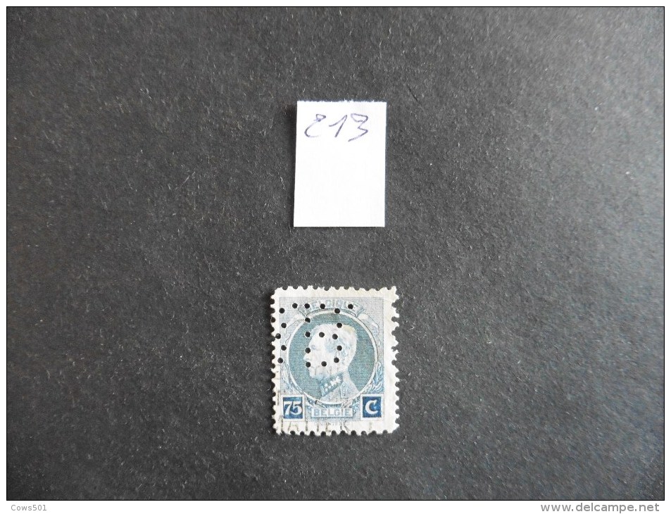 Belgique  :Perfins :timbre N° 213  Perforé    Oblitéré - Ohne Zuordnung