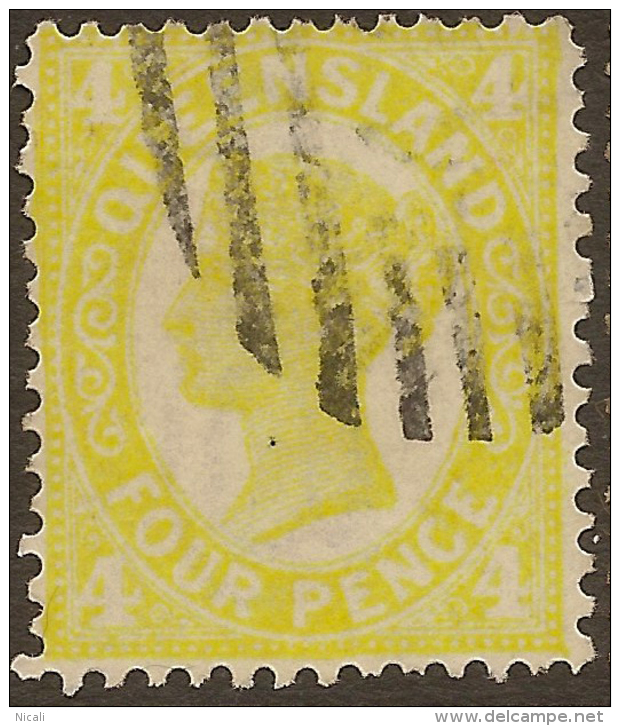 QUEENSLAND 1897 4d Yellow Die 2 QV SG 244a U #VI373 - Oblitérés