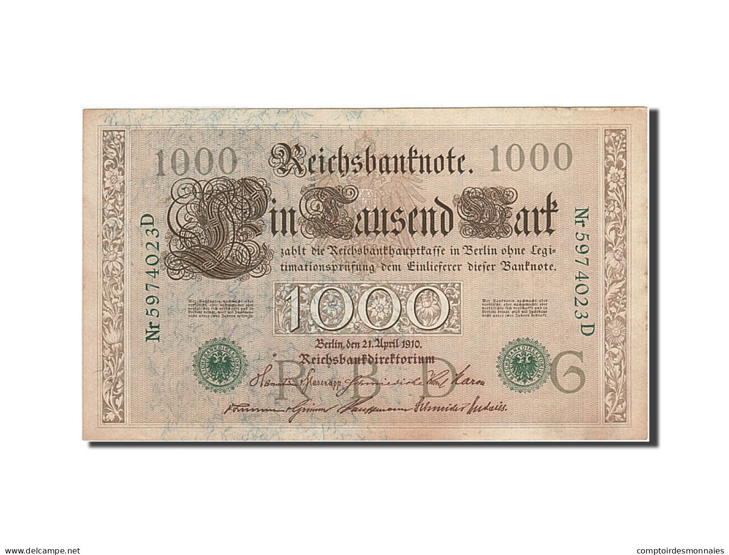 Billet, Allemagne, 1000 Mark, 1910, 1910-04-21, KM:45b, SUP - 1000 Mark