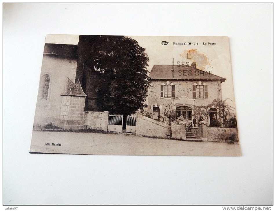 Carte Postale Ancienne : PANAZOL : La Poste, Animé - Panazol