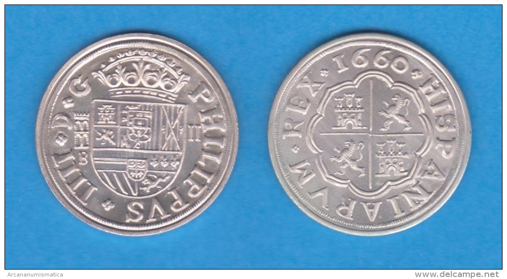 FELIPE IV (1.621-1.665) 2  REALES  1.660   PLATA/SILVER  SC/UNC   Réplica  DL-11.867 - Fausses Monnaies