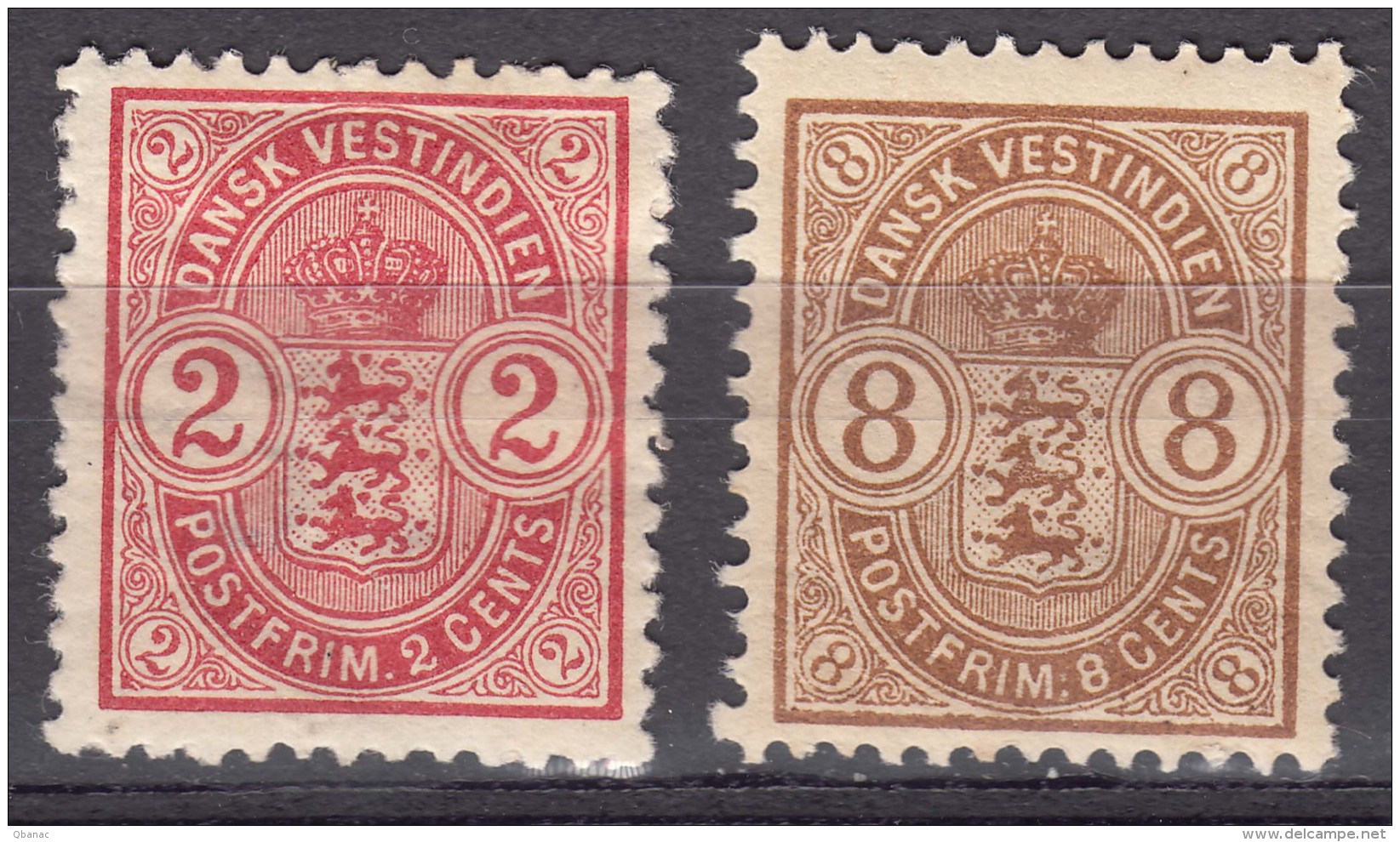 Denmark Danish Antilles (West India) 1903 Mi#27-8 Yvert#17,19 Mint Hinged - Dinamarca (Antillas)