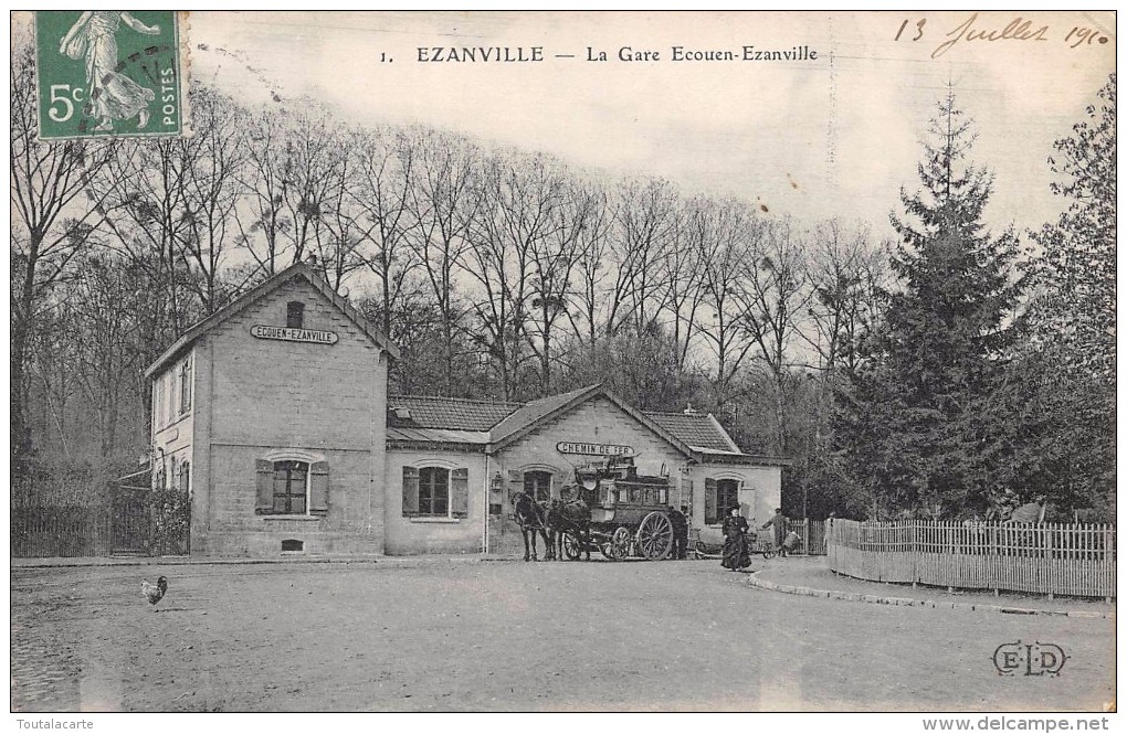 CPA 95 LA GARE ECOUEN EZANVILLE  1910 - Ezanville