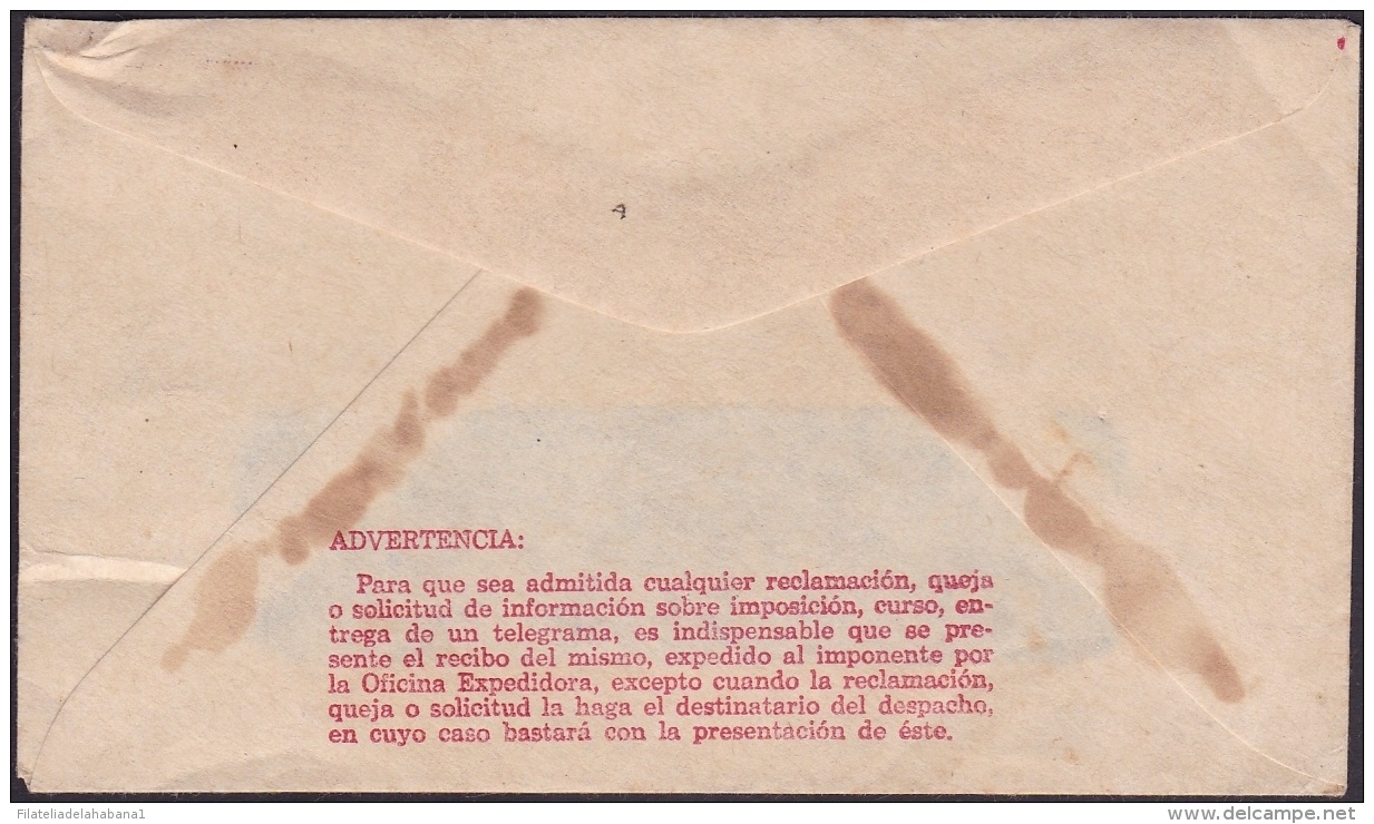 TELEG-202 CUBA  REPUBLICA. TELEGRAFO TELEGRAMA TELEGRAPH. CIRCA 1940. OFICIAL. - Telegraphenmarken