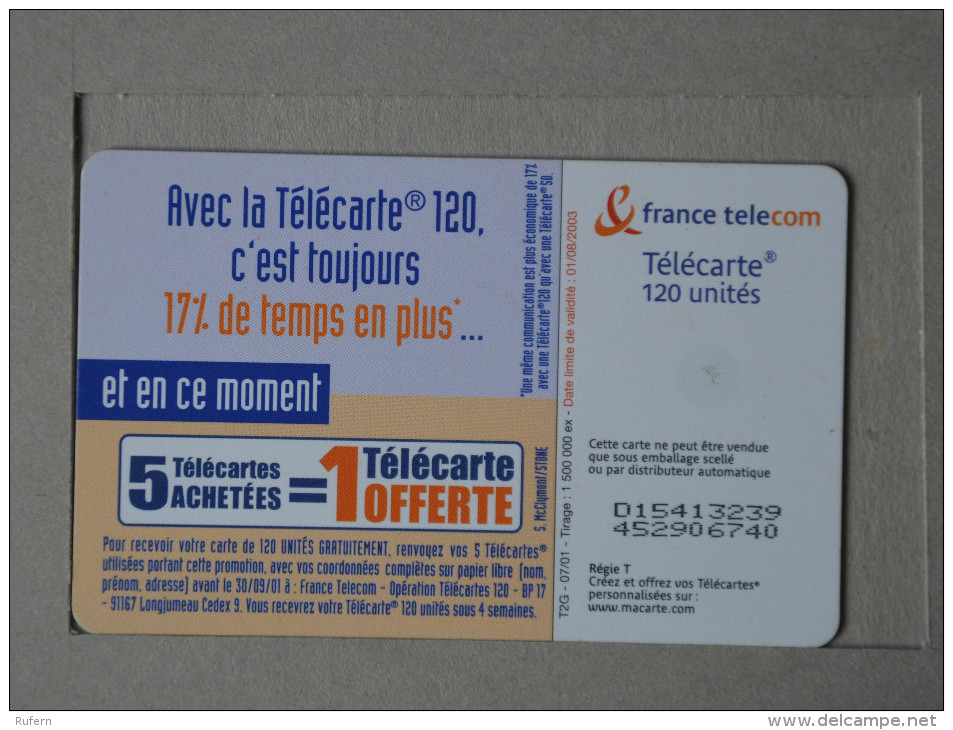 FRANCE    - TELECARTE - CREDIFONE - CALLCARD - TELEFONKARTE   2 SCANS - (Nº15860) - 120 Eenheden