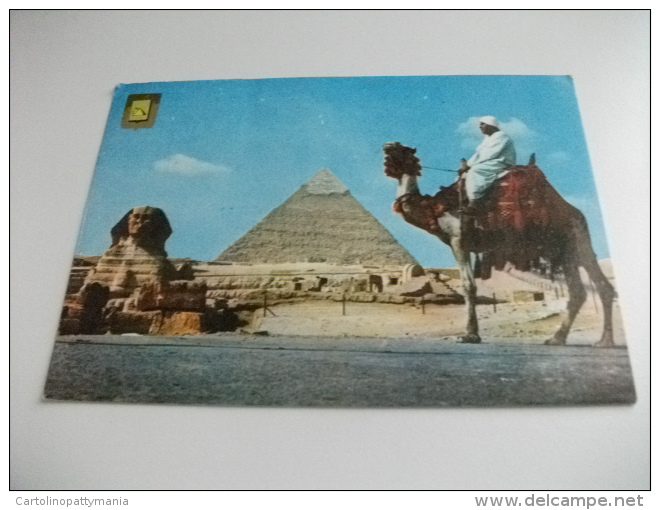 STORIA POSTALE FRANCOBOLLO COMMEMORATIVO EGITTO COSTUMI CAMMELLO GIZA DIE GROSSE SPHINX UND KEPHREN PYRAMIDE - Pyramiden