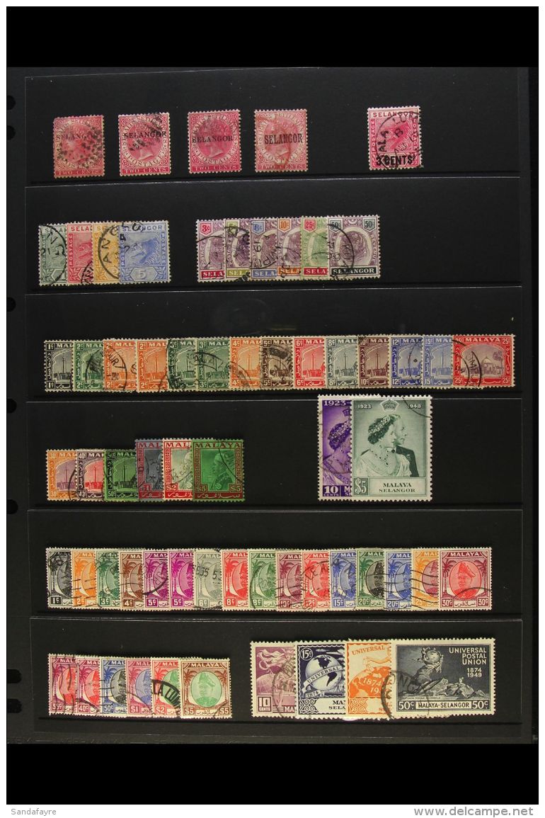 SELANGOR 1885 - 1970 Fine Used Collection With Many Sets And Including 1895 Tigers To 50c, 1935 Sultan Set Then... - Andere & Zonder Classificatie