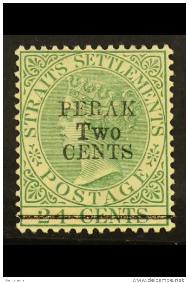 PERAK 2c On 24c Green (Type 34), SG 51, Very Fine Mint. For More Images, Please Visit... - Andere & Zonder Classificatie