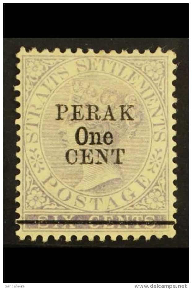 PERAK 1891 1c On 6c Lilac (Type 34), SG 46, Very Fine Mint. For More Images, Please Visit... - Andere & Zonder Classificatie