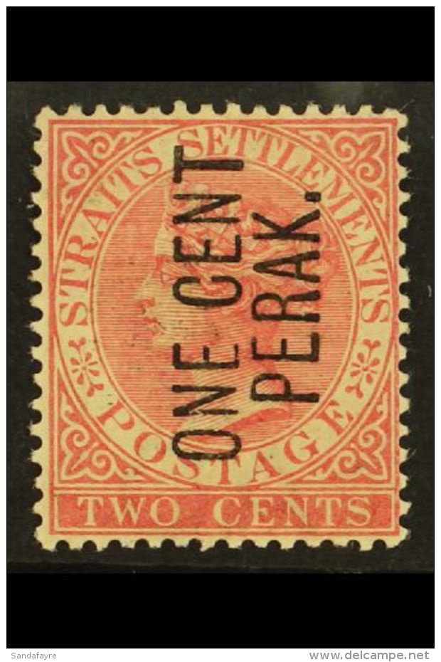 PERAK 1886 1c On 2c Pale Rose, Vert Ovpt With Narrow "N", SG 26, Very Fine Mint. For More Images, Please Visit... - Andere & Zonder Classificatie