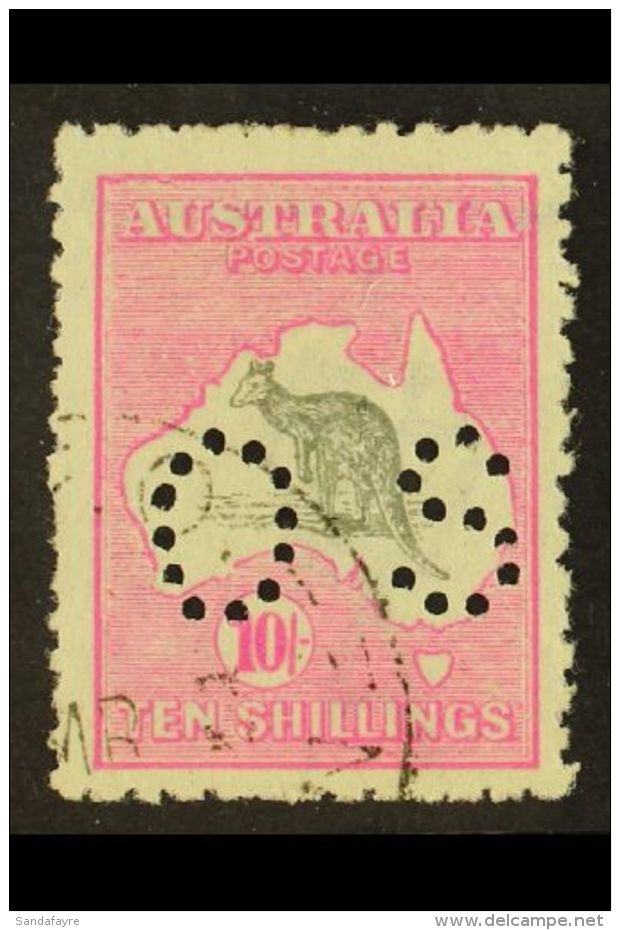 OFFICIALS 1915 10s Grey And Pink, Punctured "OS", SG O51, Very Fine Used. For More Images, Please Visit... - Andere & Zonder Classificatie