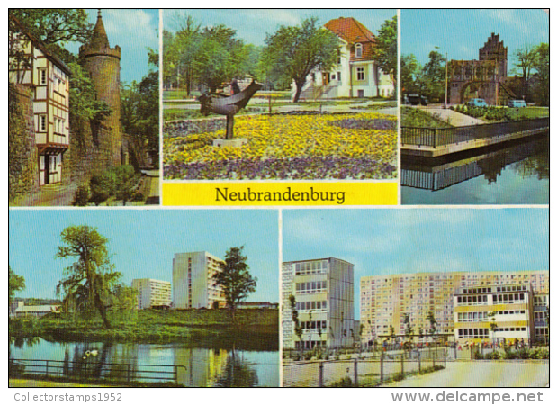 47127- NEUBRANDENBURG- TOWER, PARK, TREPTOWER GATE, SCHOOL - Neubrandenburg
