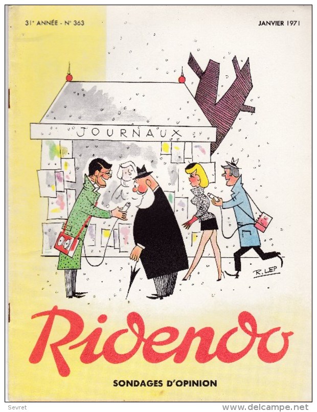 RIDENDO  N° 363 . Revue Humoristique Médicale Illustrée.- SONDAGES D'OPINION - Geneeskunde & Gezondheid