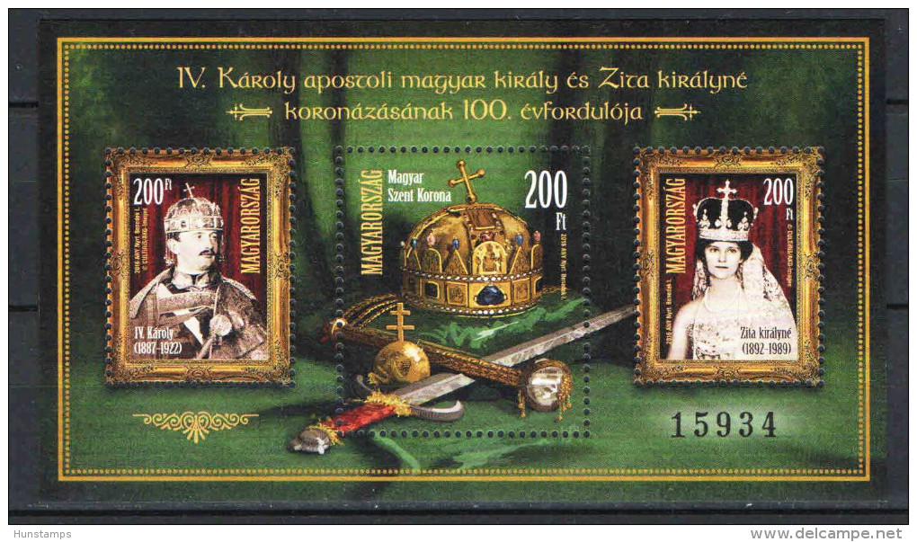 Hungary 2016. Coronation Zita And Charles Nice Sheet, MNH (**) - Ungebraucht