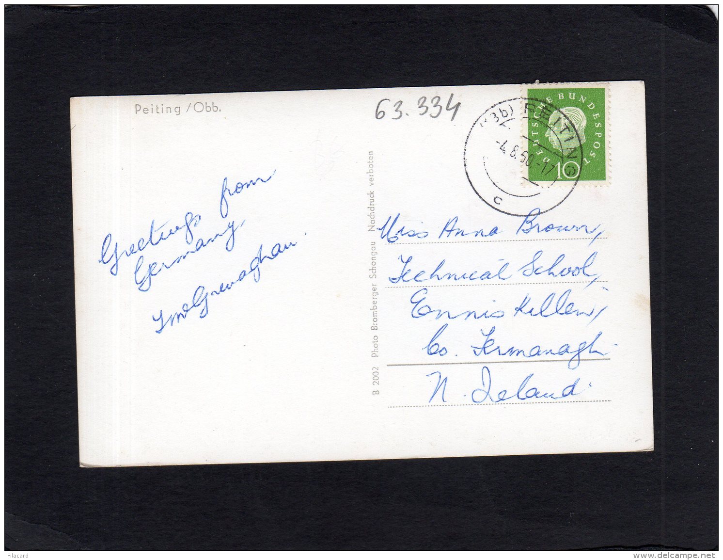 63334   Germania,  Peiting/Obb.,  VG  1960 - Weilheim