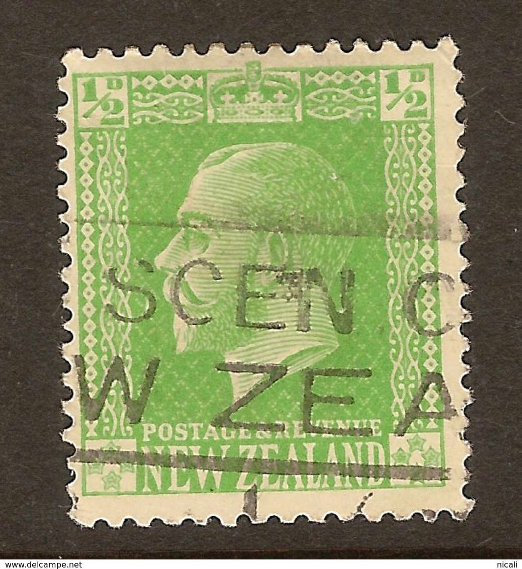 NZ 1915 1/2d KGV Wmk Lithograph SG 444 U #VY185 - Oblitérés