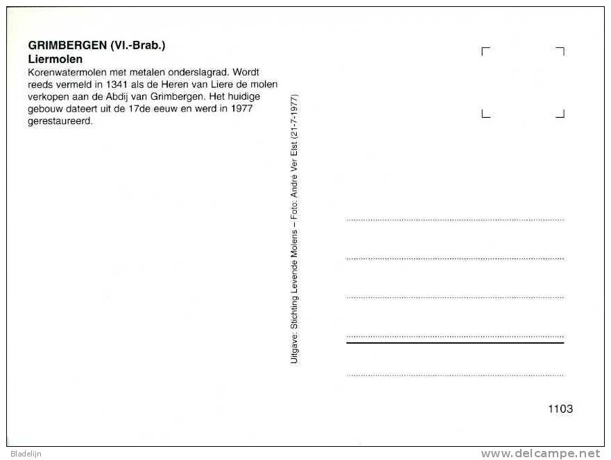 GRIMBERGEN (Vlaams-Brabant) - Molen / Moulin - De Liermolen In 1977 - Grimbergen