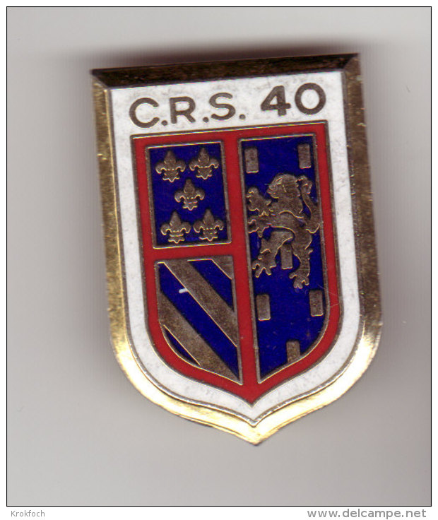 Insigne CRS 40 - Police - Fabricant Destrée 1996 - Polizia