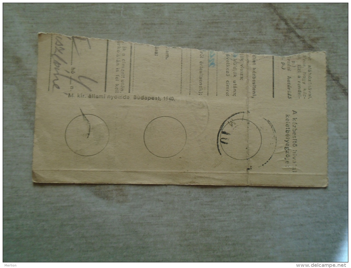 D138747 Hungary  Parcel Post Receipt 1941 - Colis Postaux