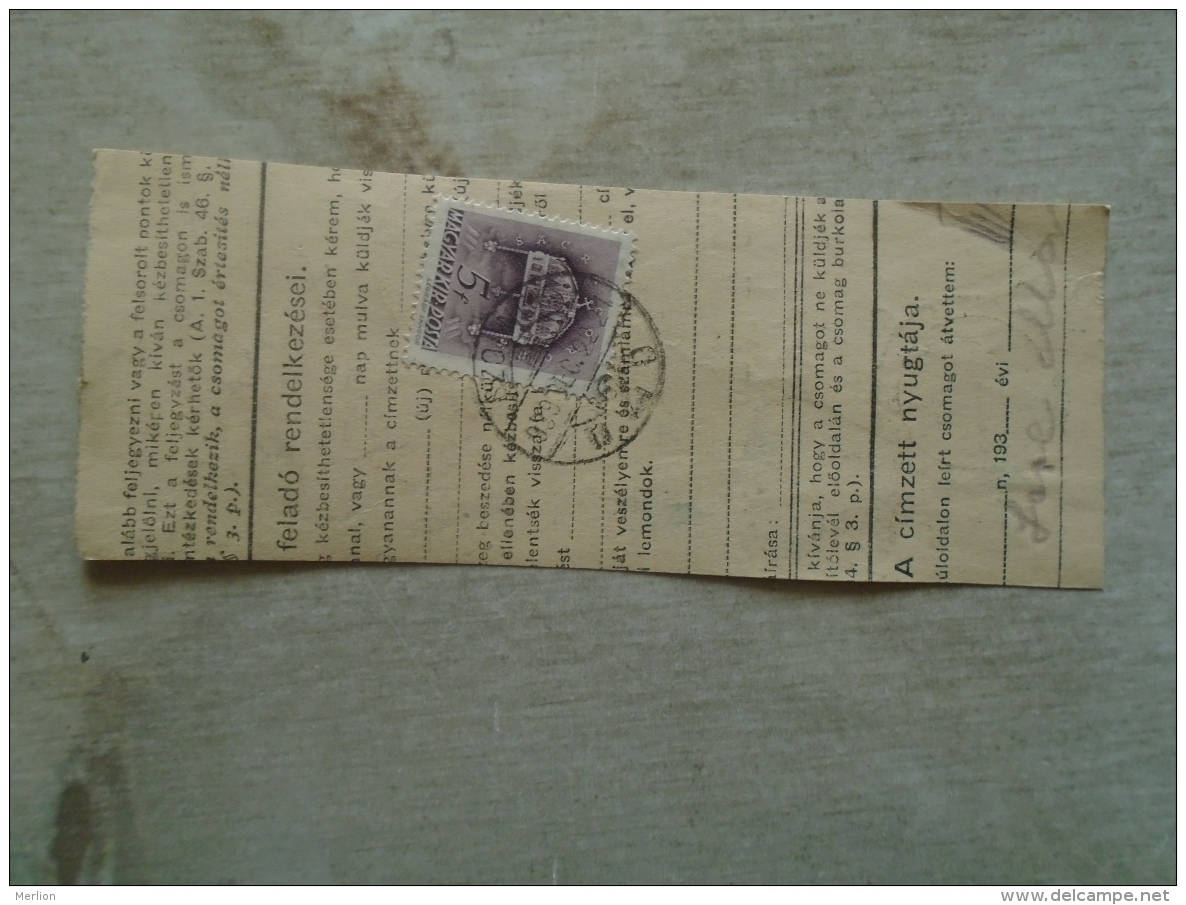 D138750  Hungary  Parcel Post Receipt 1939 SZOLNOK - Colis Postaux