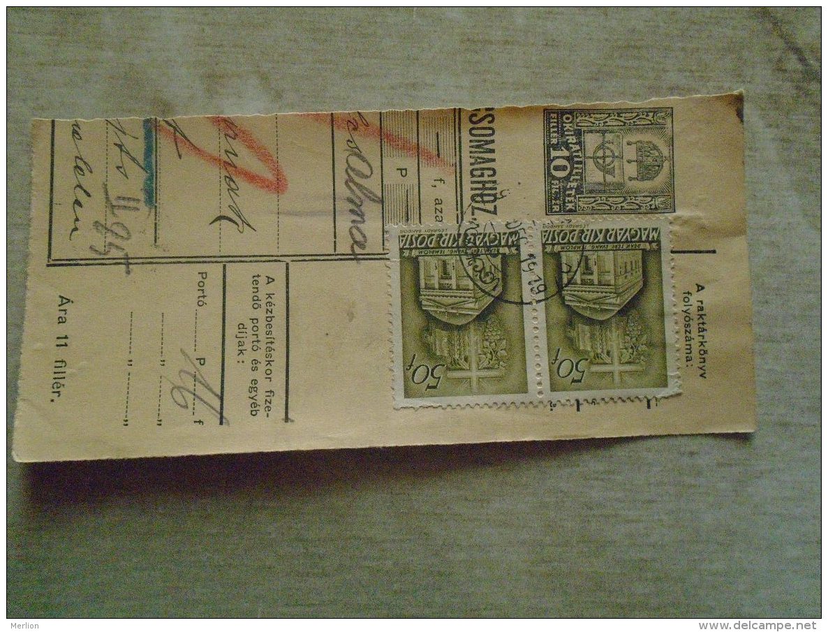D138754  Hungary  Parcel Post Receipt 1939 - Colis Postaux