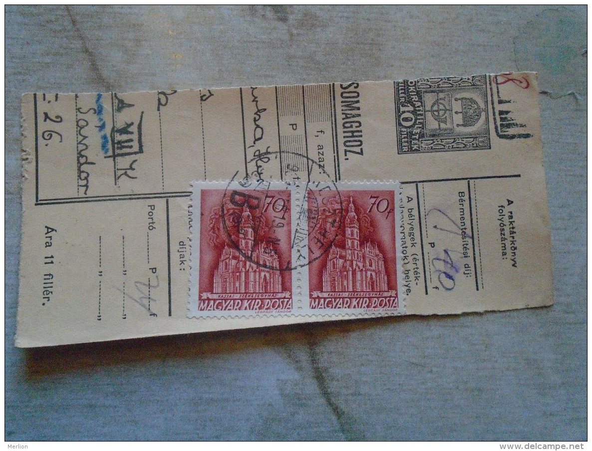 D138777 Hungary  Parcel Post Receipt 1939  KESZTHELY - Postpaketten