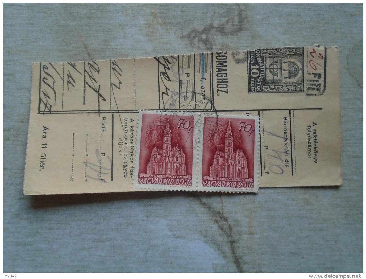 D138816 Hungary  Parcel Post Receipt 1939 - Postpaketten