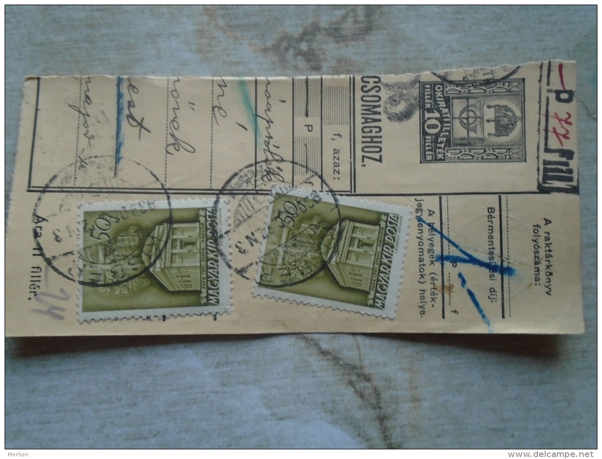 D138842  Hungary  Parcel Post Receipt 1939  KISBÉR - Colis Postaux