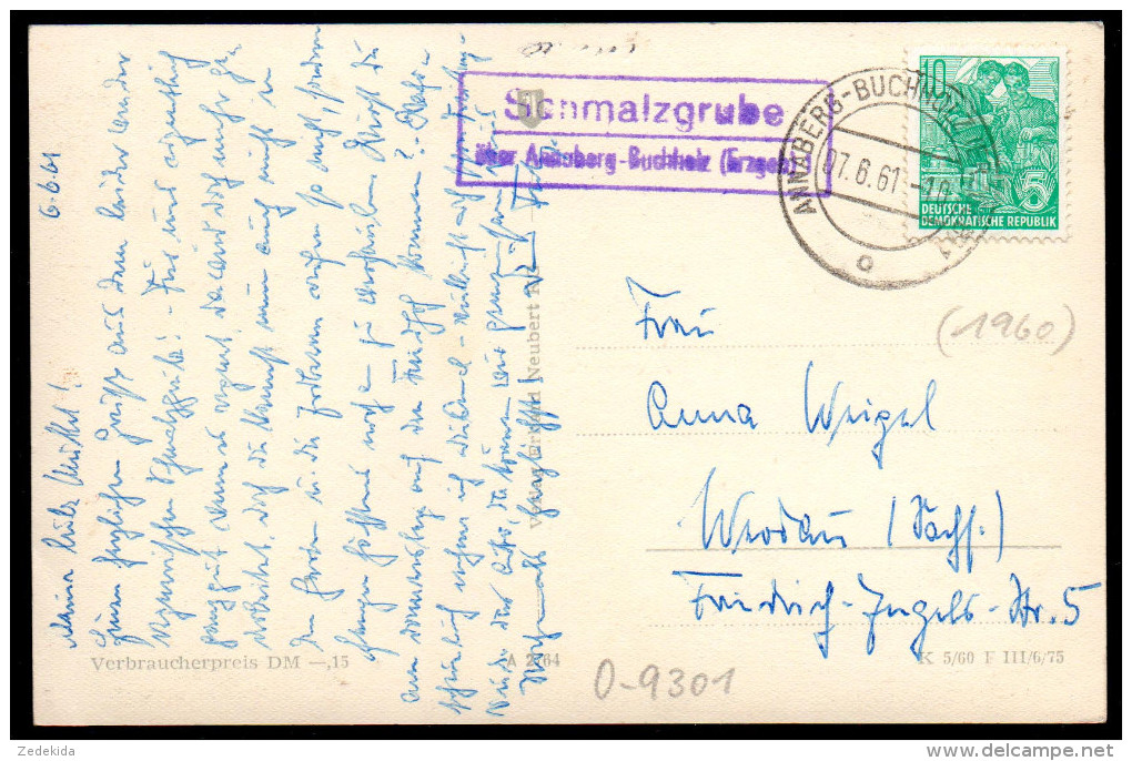 5980 - Alte Foto Ansichtskarte - Schmalzgrube Erzgebirge - Landpoststempel Landpost über Annaberg Buchholz 1961 - Jöhstadt