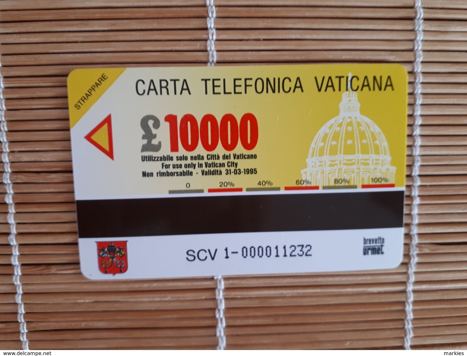 Vatican Phonecard SCV 1 (Mint,Neuve) Rare - Vatikan