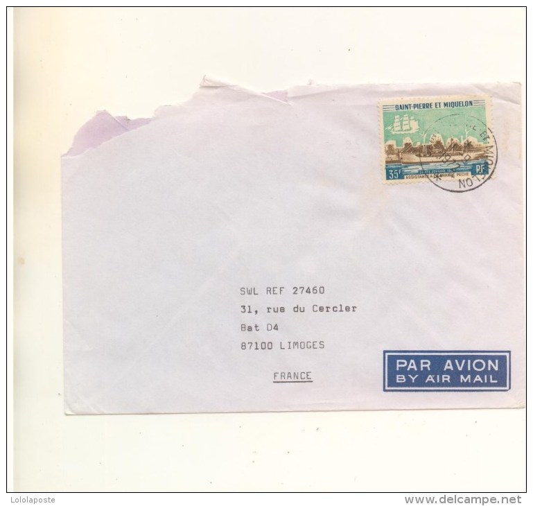 SAINT-PIERRE Et MIQUELON - N° 411 Sur Enveloppe Du 11/09/1972 Mal Ouverte - Covers & Documents