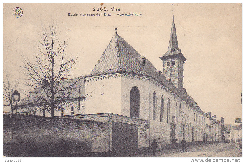 Visé - Ecole Moyenne De L'Etat - Vue Extérieure (animée, 1924) - Visé