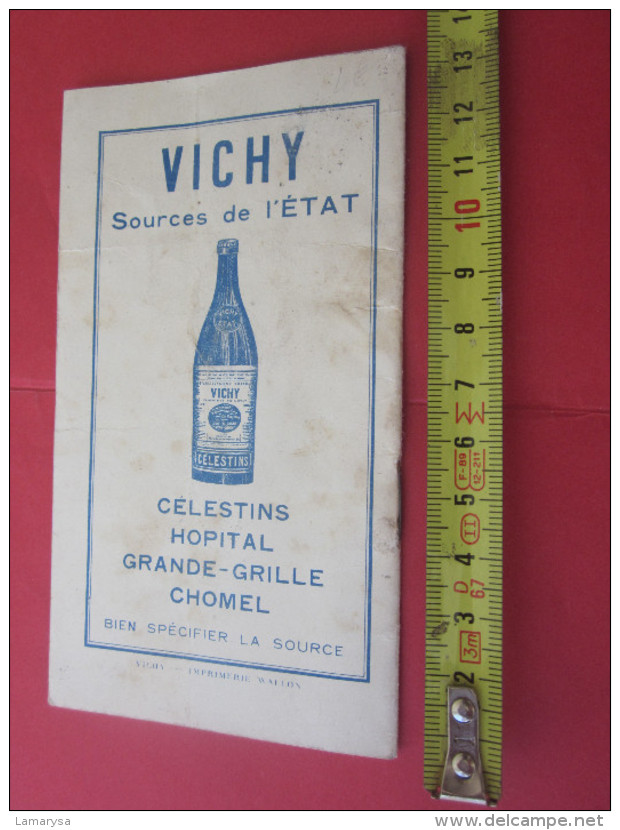 1936 AGENDA VIERGE DE VICHY ALLIER SOURCE DE L'ETAT --CÉLESTINS-HÔPITAL-GRANDE-GRILLE-CHOMEL-PUB DENTIFRICE PASTILLES ..