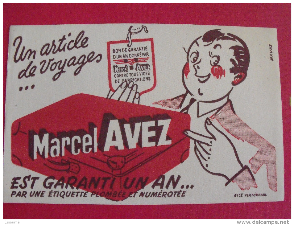 Buvard Valises Marcel Avez. Article De Voyages. Havas. Vers 1950. - A