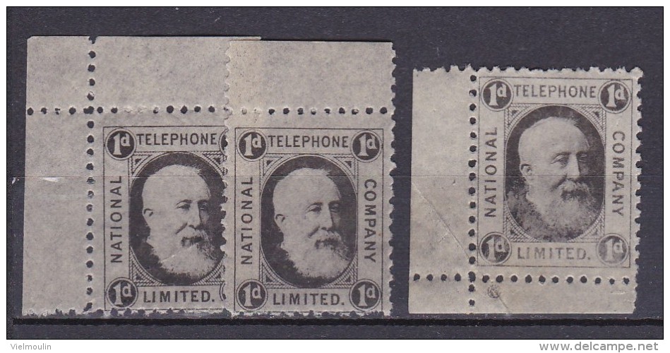 (I.B) National Telephone Company : 1d Black Lot De 3 Timbres - Neufs